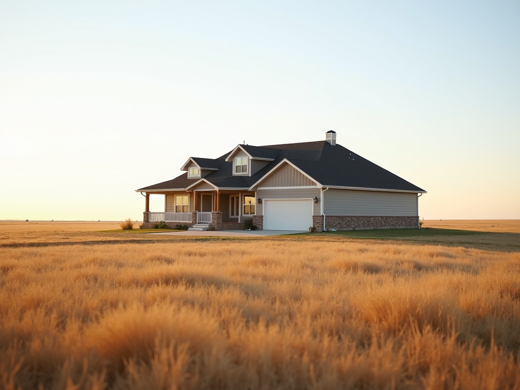 Home with new siding installation in western Kansas